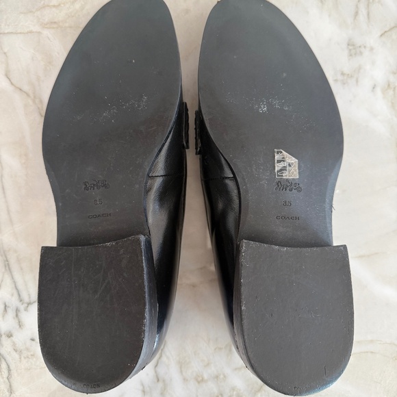 Coach Leather Loafers with Gold Metal Hardware Detail - Picture 4 of 4